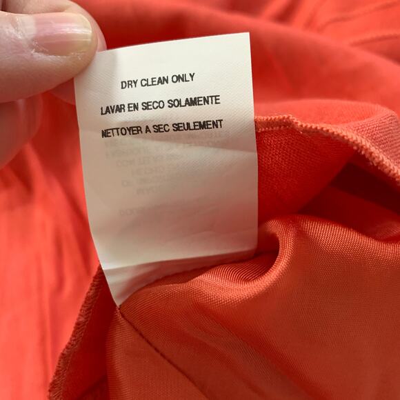 Vintage 90s Bebe women's salmon pink linen blend trumpet knee length skirt US 0 - Picture 9 of 10